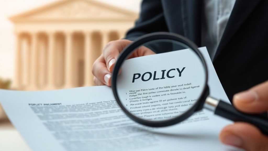 Mâini cu document de asigurare și lupă.